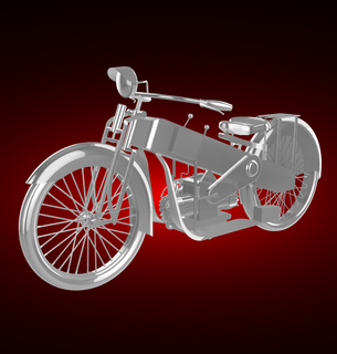 Mars ma20 blanc 1925 moto bicyclette moteur vélo two wheeled véhicule motard sport vitesse turbo roadster hachoir 3d print model - Mito3D