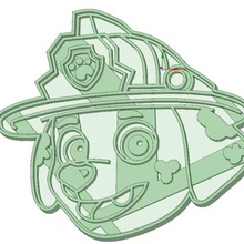 marshal paw patrol cookie cutter tool biscuit crackers 3d print model - Mito3D