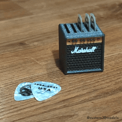 marshall mini amp guitar pick holder spikes support picks amplifier 3d print model - Mito3D