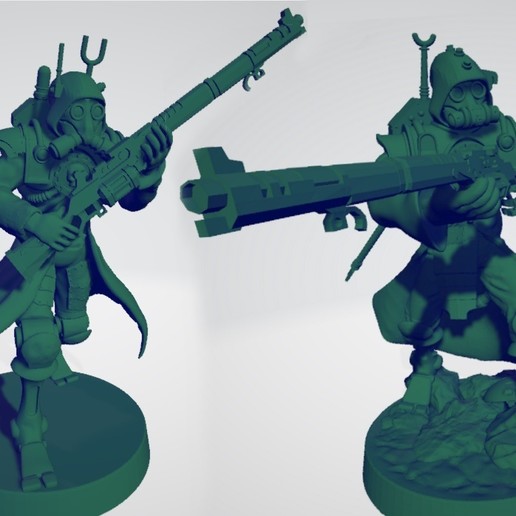 marziano meccanizzata rangers art base cogboy cogboys cyborg galvanica grimdark marte in miniatura ranger il fucile robot wargame modelli 3D print model - Mito3D