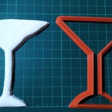 martini vidro 9cm biscoito cortador copo corte 3d print model - Mito3D