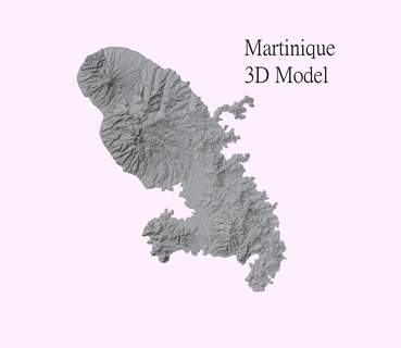 Martinik topografik model 3d yazıcı cnc stl dosya coğrafya Karayip 3d print model - Mito3D