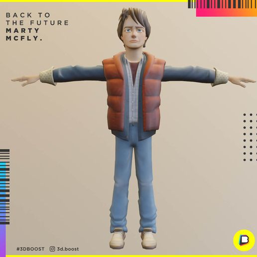 marty mcfly - future back to the doc brown doctor model 3d print volver al futuro movie game games ps4 pc xbox mc fly gallina chicken 3D print model - Mito3D