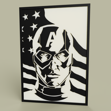 marvel - captain america art 2dart 2d wall comics universe 3d print model - Mito3D