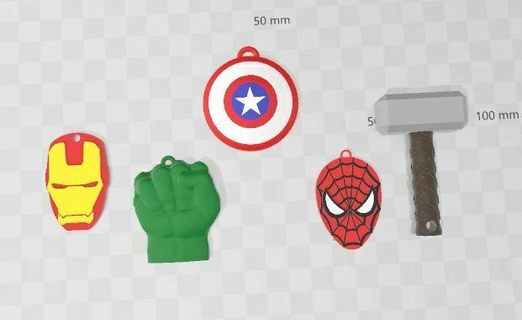 marvel avengers keychains 3d print model - Mito3D