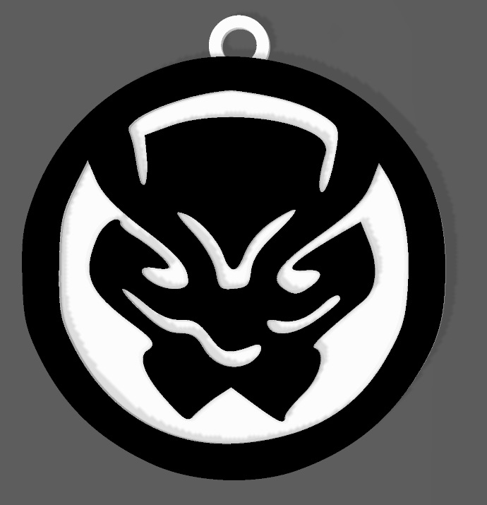 maravilla vengadores negro pantera llavero llave anillos historietas superhéroes 3D print model - Mito3D