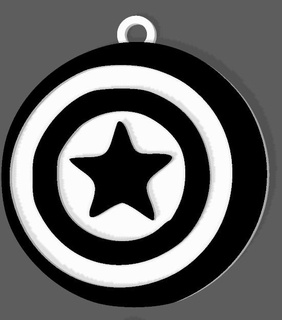 hayret Yenilmezler Kaptan Amerika anahtar Zincir anahtarlık yüzükler çizgi roman süper kahramanlar 3d print model - Mito3D