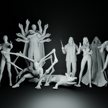 merveille figures séries 7 pack art figure jouet statue bande dessinée bandes dessinées miniature mini Loki docteur étrange spider man manteau dague 3d print model - Mito3D