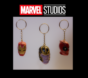 hayret anahtarlıklar Thanos Deadpool Demir Adam anahtar yüzükler kafalar 3d print model - Mito3D