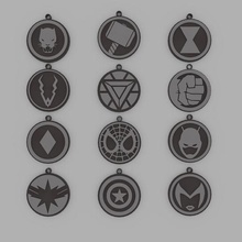 marvel pack keychain heroes 3d print model - Mito3D