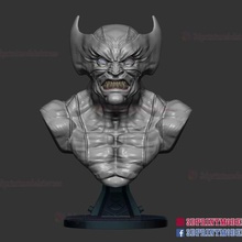 marvel wolverine bust x-men sculpture stl file game comic avengers iron man captain america spiderman statue sculpt monster dragon hero x men 3d print model - Mito3D