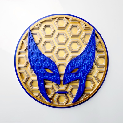 marvel wolverine mask dimensional mosaic art comics 3d print model - Mito3D