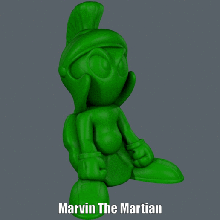 marvin el marciano fácil de impresión ningún apoyo art extranjero dibujos animados lindo figura looney tunes modelo escultura supportless 3d print model - Mito3D