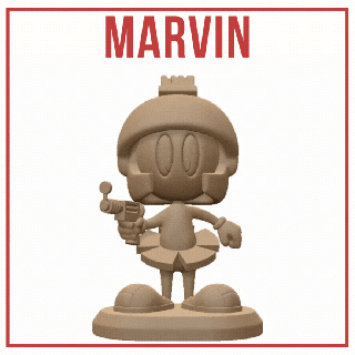 Marvin martien looney airs dessin animé extraterrestre espace rayon pistolet casque Bugs lapin acmé Mars sci animation casques science fiction 3d print model - Mito3D