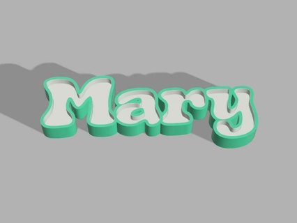Marie Nom LED lumières affiche signe lumière texte RVB maria mari 3d print model - Mito3D