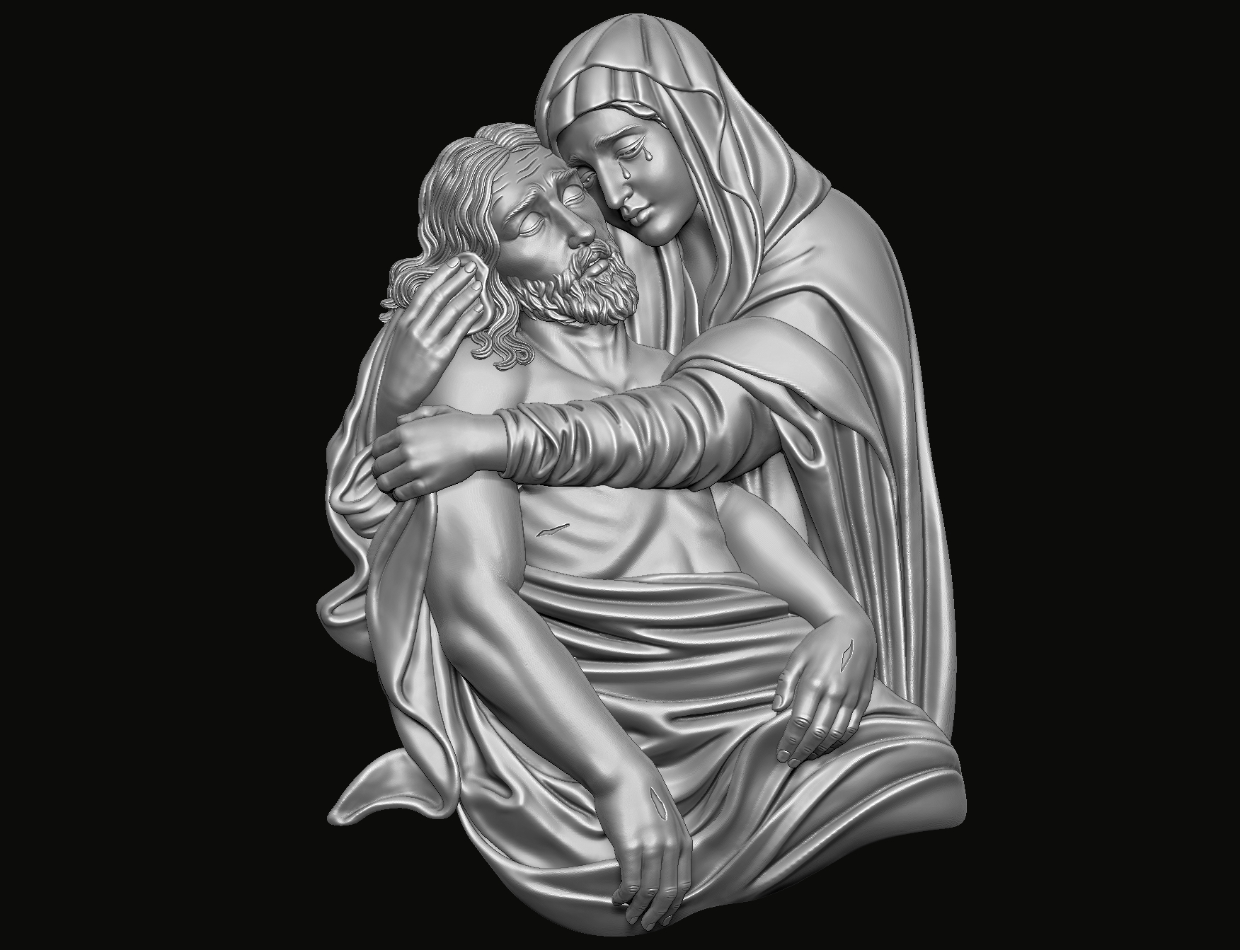 Marie Jésus pendentif 3d impression modèle art vierge Christ bébé Dieu Christian bijoux cnc médaillon mère saint catholique religion maria sculptures 3D print model - Mito3D