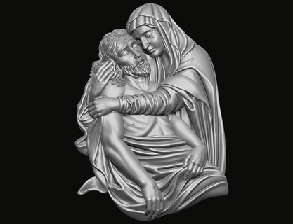 Maria Jesus pingente 3d impressão modelo arte virgem Cristo bebê Deus cristão joalheria cnc medalhão mãe piedosos católico religião maria esculturas 3d print model - Mito3D