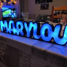 marylou lampe panneaux éclairage art LED signe brillant 3d print model - Mito3D