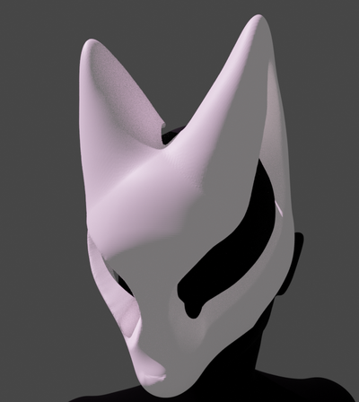 rímel kitsune superior moda zorro anime ninja cosplay bruxas lobo alternativa oni demonio 3d print model - Mito3D