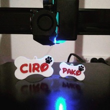 mascotte identification badge animal badges chien assiette 3d print model - Mito3D