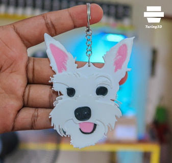 mascot keychain key rings puppy keychains pets pet 3d print model - Mito3D