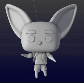 mascot zorro mascot fox foxy 3d blender art  3d print model - Mito3D