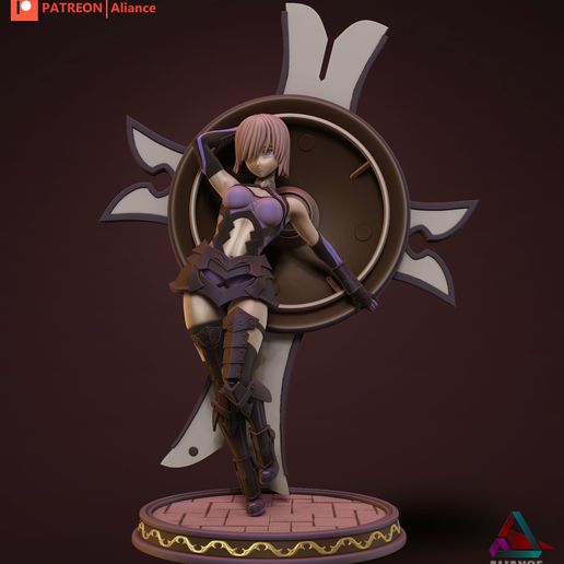 mashu destino ordem arte anime manga Cruz escudo estátua figura brinquedo brinquedos colecionáveis Magia 3dprint fategrandorder 3D print model - Mito3D