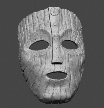maske of loki kunst jim tragen requisiten film repliken 3d print model - Mito3D