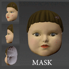 maske kalamar oyun oyuncak bebek Sanat oyuncaklar netflix terör cadılar bayramı 3d print model - Mito3D
