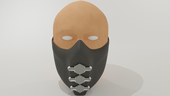 máscara caps1 apertura mecanismo diseño 3d print model - Mito3D
