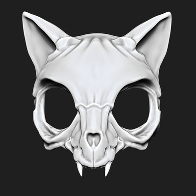 maske katze skelett mode abonnieren tier spielzeug 3d print model - Mito3D