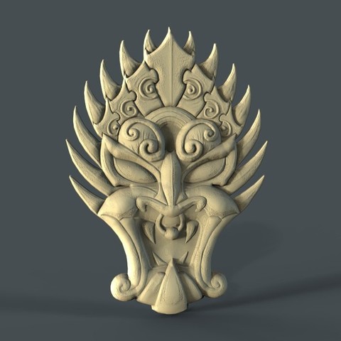 mask cnc art face bad mood devil 3D print model - Mito3D