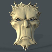 mask cnc art face bad mood 3d print model - Mito3D