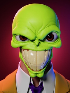maschera comico casco Sorridi scherzare film cosplay verde denti danza 3d print model - Mito3D