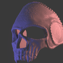 maschera giorno morto arte cranio 3dprint moda alto poli miscelatore blender3d 3d print model - Mito3D