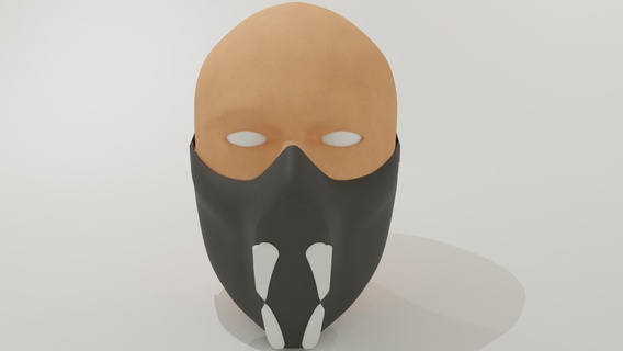 máscara colmillos apertura mecanismo diseño 3d print model - Mito3D