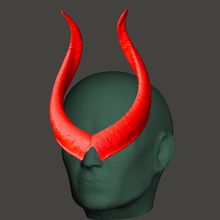 máscara frontal cuernos Moda disfraz 3d print model - Mito3D