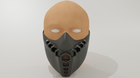 Maske hex1 Design sechseckig 3d print model - Mito3D