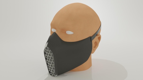 masque hex2 hexagonal conception 3d print model - Mito3D