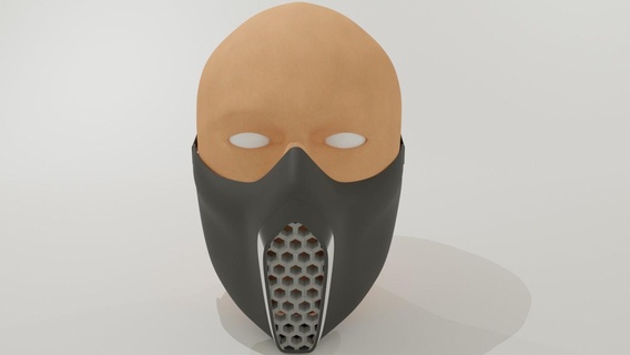 mask hex2 hexagonal design 3d print model - Mito3D