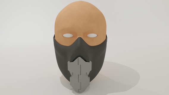 máscara bisagras apertura mecanismo diseño 3d print model - Mito3D