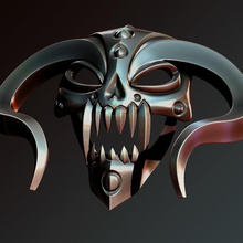 mask horned art ender ender3 creality fdm daemon demon skull design warcraft wow zbrush skulpture undeath death bone 3d print model - Mito3D