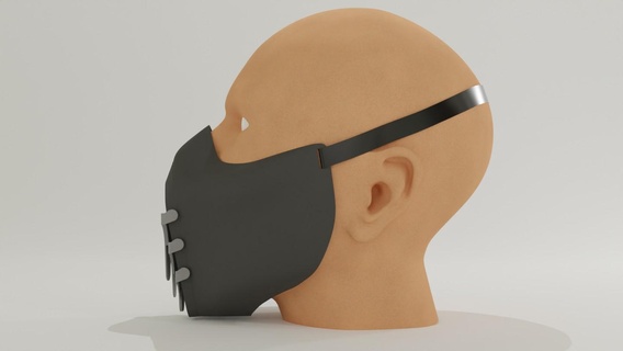 máscara solapas apertura mecanismo diseño 3d print model - Mito3D