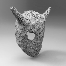 maschera voronoi cosplay moda arte viso deco designare parametrico scultura 3d print model - Mito3D