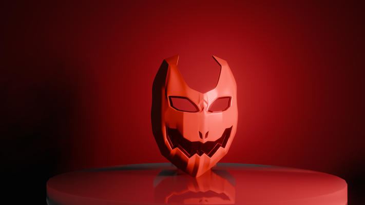 mask of rage art demon happy smile disguised toy terror halloween 3d print model - Mito3D