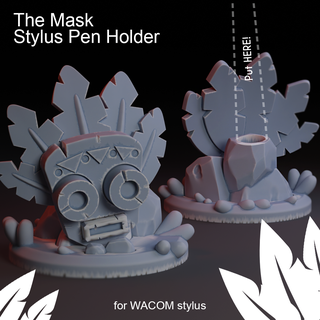 máscara bolígrafo soporte wacom usuarios aguja friki asombroso apuntalar cabeza 3d print model - Mito3D