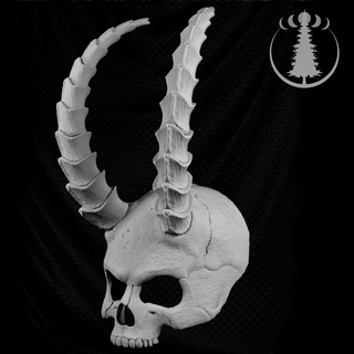 mask skull horns demon cosplay horn halloween costume helmet toy party devil 3d print model - Mito3D