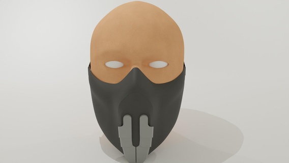 máscara alas apertura mecanismo diseño 3d print model - Mito3D