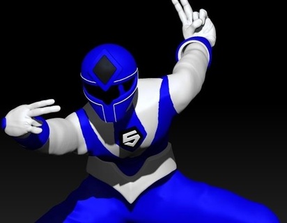 maschera blu 3d modello arte energia ranger uomo 3d print model - Mito3D