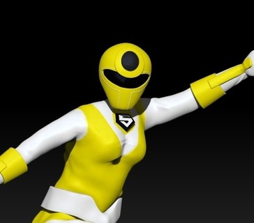 maschera giallo 3d modello arte energia ranger uomo 3d print model - Mito3D